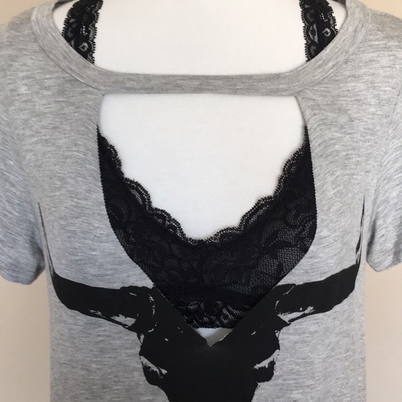 New Peach Love California deep v cut out tee small - Picture 6 of 6